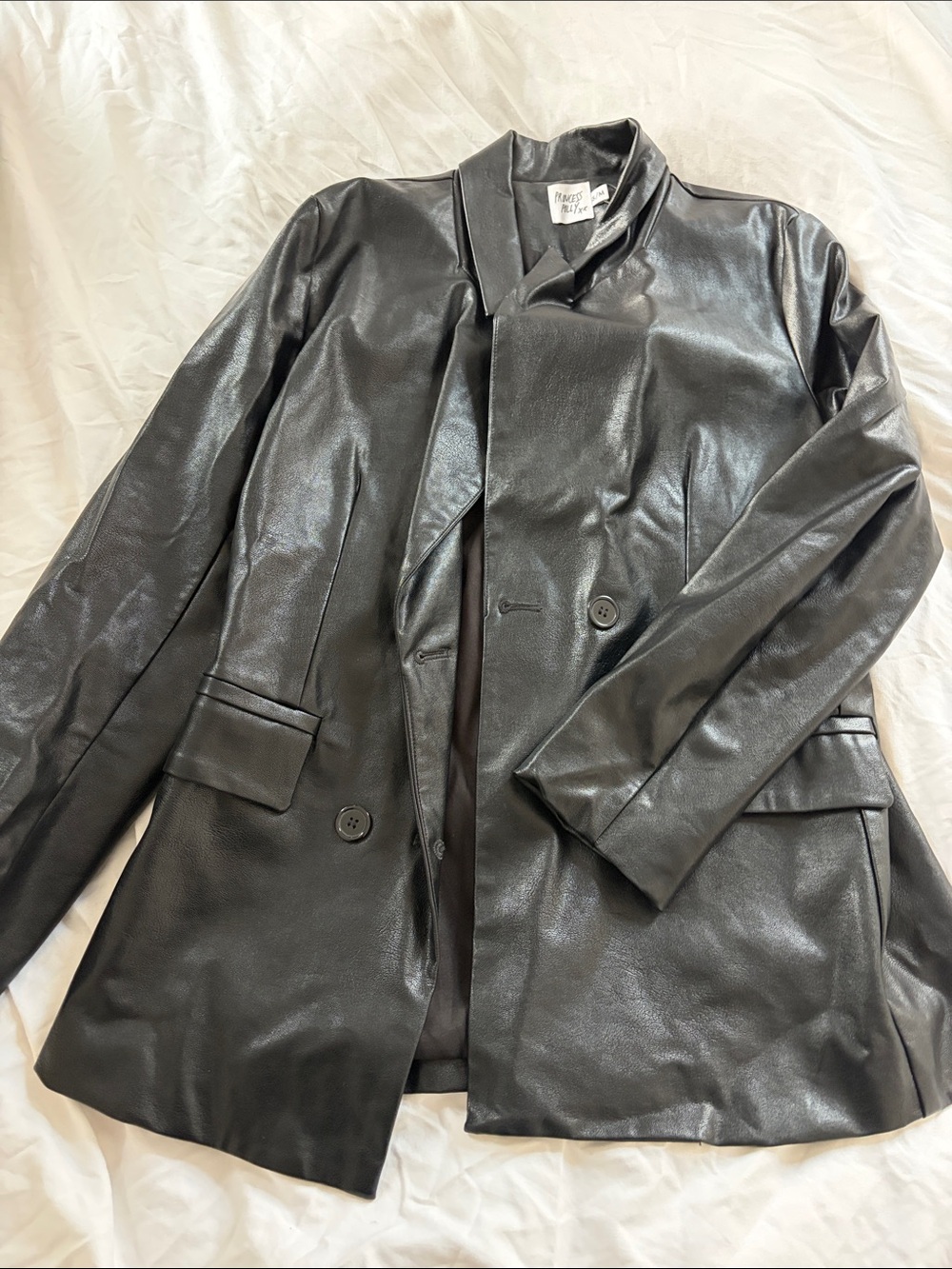 Leather Black Blazer Jacket Princess Polly